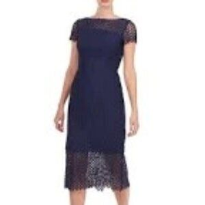 Kay Unger Nordstrom's Tatum Navy Lace Midi Dress